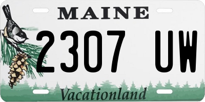 ME license plate 2307UW