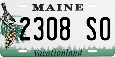 ME license plate 2308SO