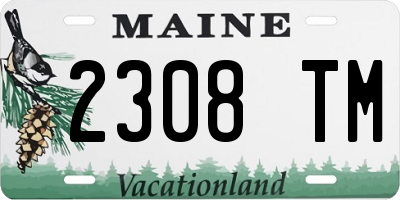 ME license plate 2308TM