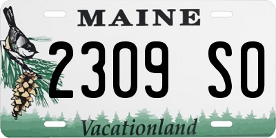 ME license plate 2309SO