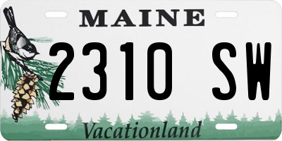 ME license plate 2310SW