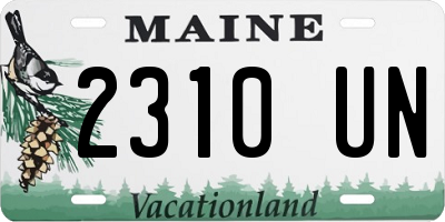 ME license plate 2310UN