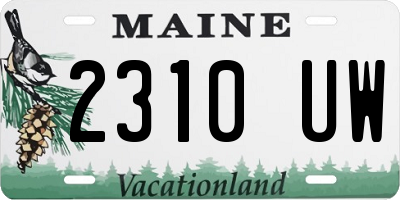 ME license plate 2310UW