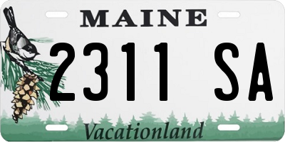 ME license plate 2311SA