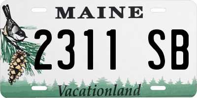 ME license plate 2311SB