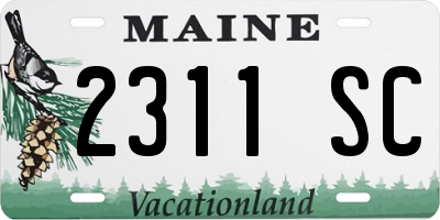 ME license plate 2311SC