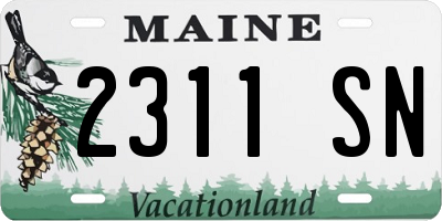 ME license plate 2311SN