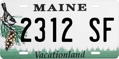 ME license plate 2312SF