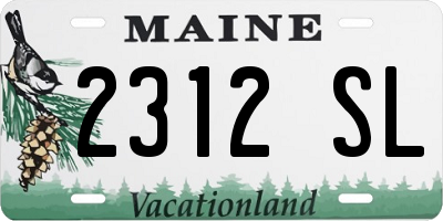 ME license plate 2312SL