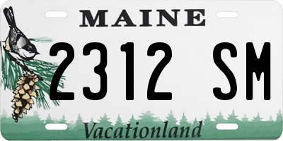 ME license plate 2312SM