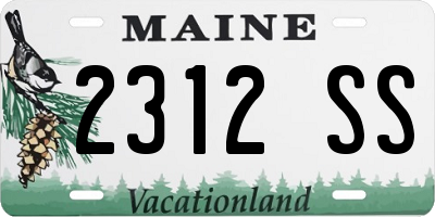 ME license plate 2312SS
