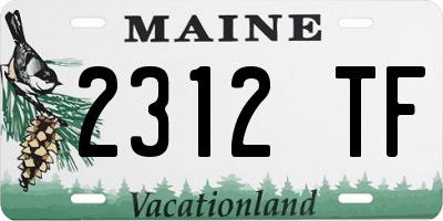 ME license plate 2312TF