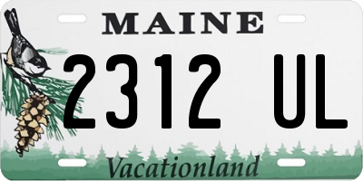 ME license plate 2312UL