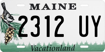 ME license plate 2312UY