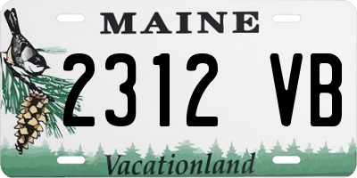 ME license plate 2312VB
