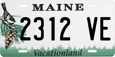 ME license plate 2312VE