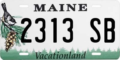 ME license plate 2313SB