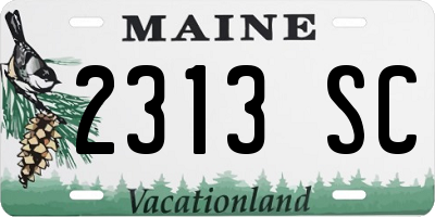 ME license plate 2313SC
