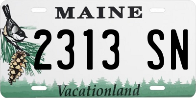 ME license plate 2313SN