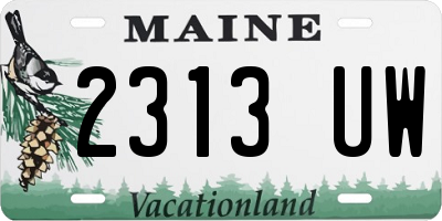 ME license plate 2313UW