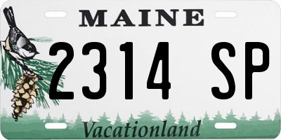 ME license plate 2314SP