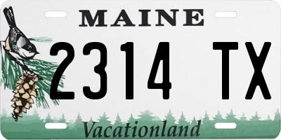 ME license plate 2314TX