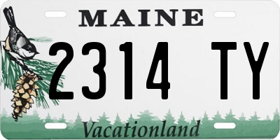 ME license plate 2314TY