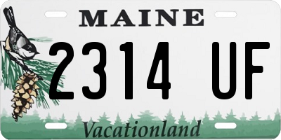 ME license plate 2314UF