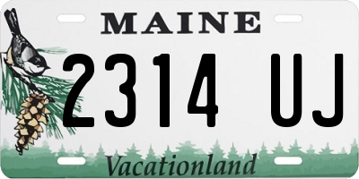 ME license plate 2314UJ