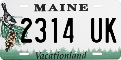 ME license plate 2314UK