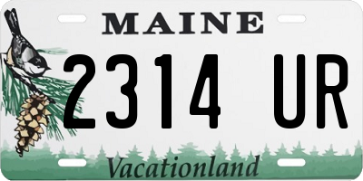 ME license plate 2314UR