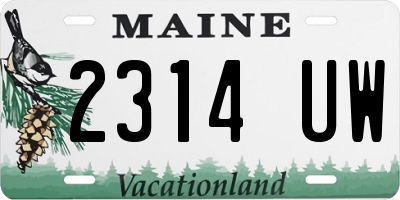 ME license plate 2314UW