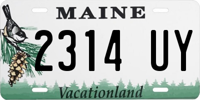 ME license plate 2314UY