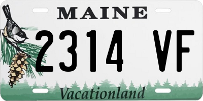 ME license plate 2314VF