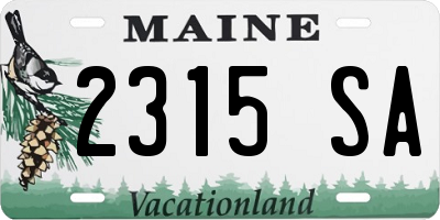 ME license plate 2315SA