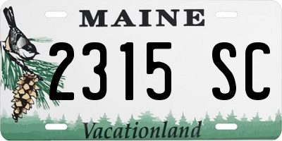 ME license plate 2315SC