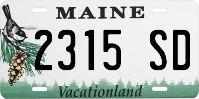 ME license plate 2315SD
