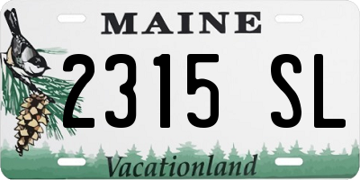ME license plate 2315SL