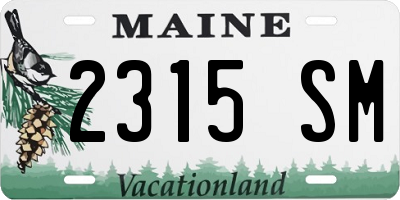 ME license plate 2315SM