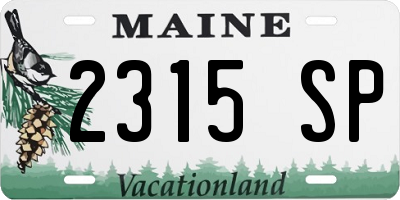 ME license plate 2315SP