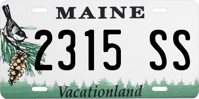 ME license plate 2315SS