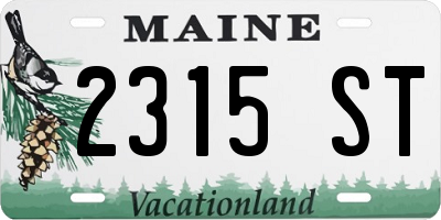 ME license plate 2315ST