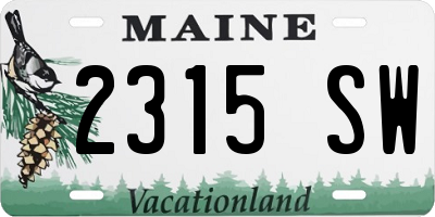 ME license plate 2315SW