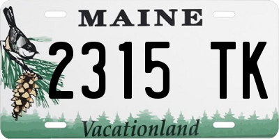 ME license plate 2315TK