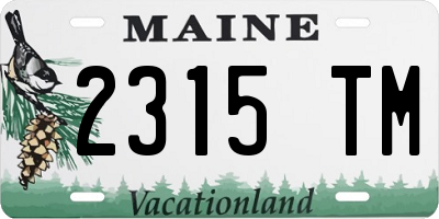 ME license plate 2315TM