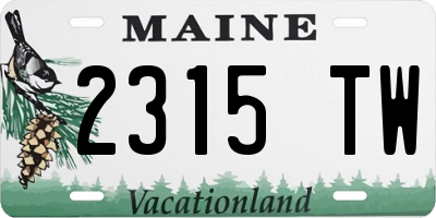 ME license plate 2315TW
