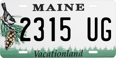 ME license plate 2315UG