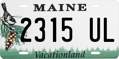 ME license plate 2315UL