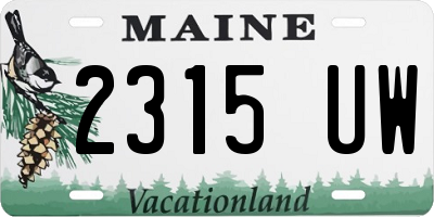 ME license plate 2315UW