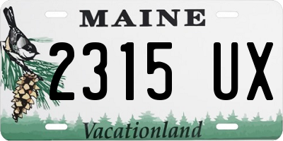 ME license plate 2315UX